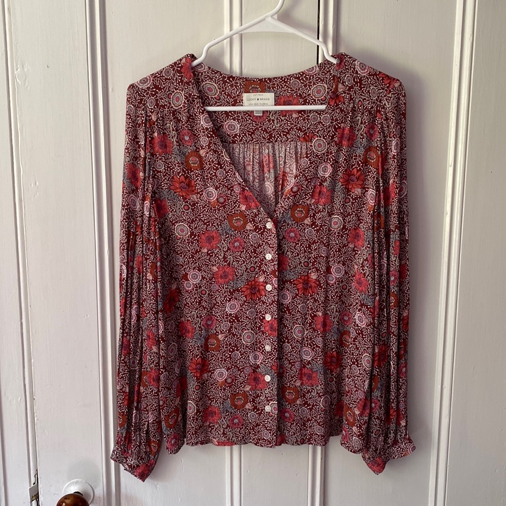 Dark Red Lucky Brand Blouse